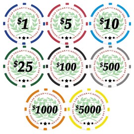DA VINCI 50 Green Casino Del Sol 11.5 Gram Poker Chips with 25 Dollar Denomination
