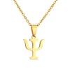 LLYANZ Simple PSI Symbol Letter Pendants Necklaces (gold)