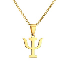 LLYANZ Simple PSI Symbol Letter Pendants Necklaces (gold)