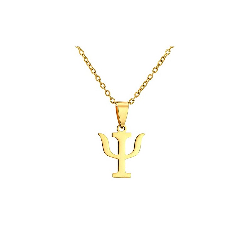 LLYANZ Simple PSI Symbol Letter Pendants Necklaces (gold)