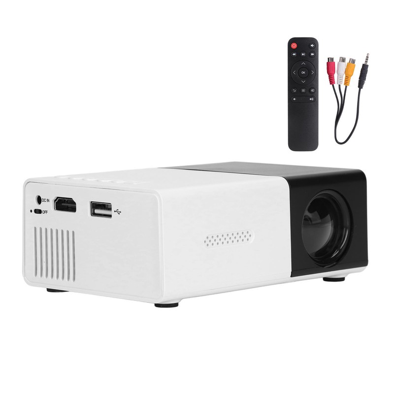 Mini Projector Built in Speakers Diffuse Reflection Imaging Black 1080P