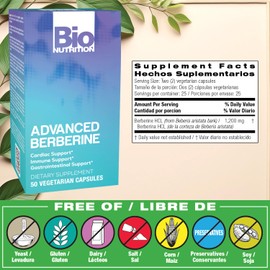 Bio Nutrition Advanced Berberine 50 Vegetarian Capsules | 1,200 Milligram Berberine | Immune System | Healthy GI
