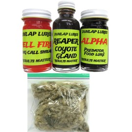 Generic Dunlap Lures Coyote Lure Kit 3 Piece 1 Ounce Jars Trapping Supplies K-34