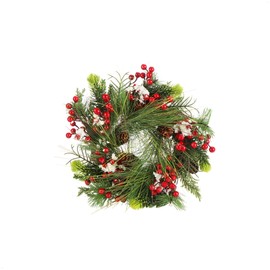 com-four® Door Wreath Christmas - Advent Wreath with Pine Cones, Berries and Leaves - Decorative Wreath - Christmas Decoration - Table Wreath - Christmas Wreath