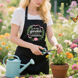 Oxpaynop Funny Garden Aprons for Women with Pockets, Gardening Gifts for Women Gardener, Mothers Day Christmas Birthday Gifts for Plant Lover Mom Wife Grandma