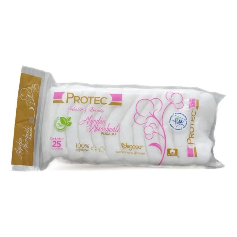 Protec Algodón Absorbente Bolsa Con 25g