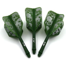 CUESOUL ROST Integrated Dart Shaft and Flights Big Wing Shape - Shaft Length 28mm-Big Wing Shape-Green Skeleton