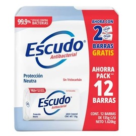 Jabón en Barra Escudo Escudo Neutro Protect 12 pzas de 135 g c/u
