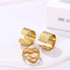 Oidea Gold Chunky Rings for Women: Minimalist Sun Rays Pattern