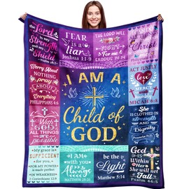 Christian Gifts for Women Blanket Inspirational Religious Soft Warm Flannel I Am a Child of God Blankets Throw Blanket Brithday Gifts Spiritual Gifts for Women Men 50"x40"