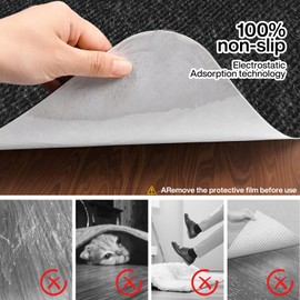 EUZLABBY Floor Protection Mat for Hard Floors, 5.5 mm Thick, Underlay Desk Chair, Office Chair Underlay, Scratch-Resistant, Anti-Slip, for Parquet, Office Chair, Tiles (Black, 105 x 120 cm)