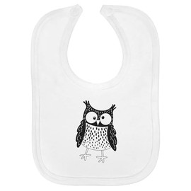 Azeeda 'Goofy Owl' Soft Cotton Baby Bib (BI00063709)