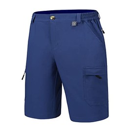 Little Donkey Andy Men's 10 Inch Quick Dry Cargo Shorts Stretch Lightweight Outdoor Hiking Shorts UPF 50 Deep Blue Size XS