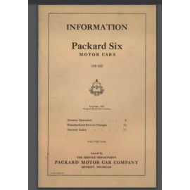1927 Packard Single Six Owner Care manual 37 pages