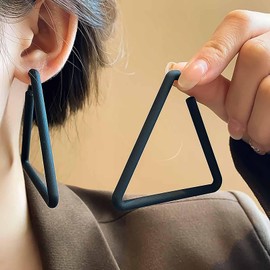 Xduargs Boho Übertrieben Dreieck Reif Ohrringe Vintage Dreieck Baumeln Ohrringe Schwarz Geometrische Tropfen Ohrring Übergroße Dreieckige Form Ohrring Schmuck Für Frauen
