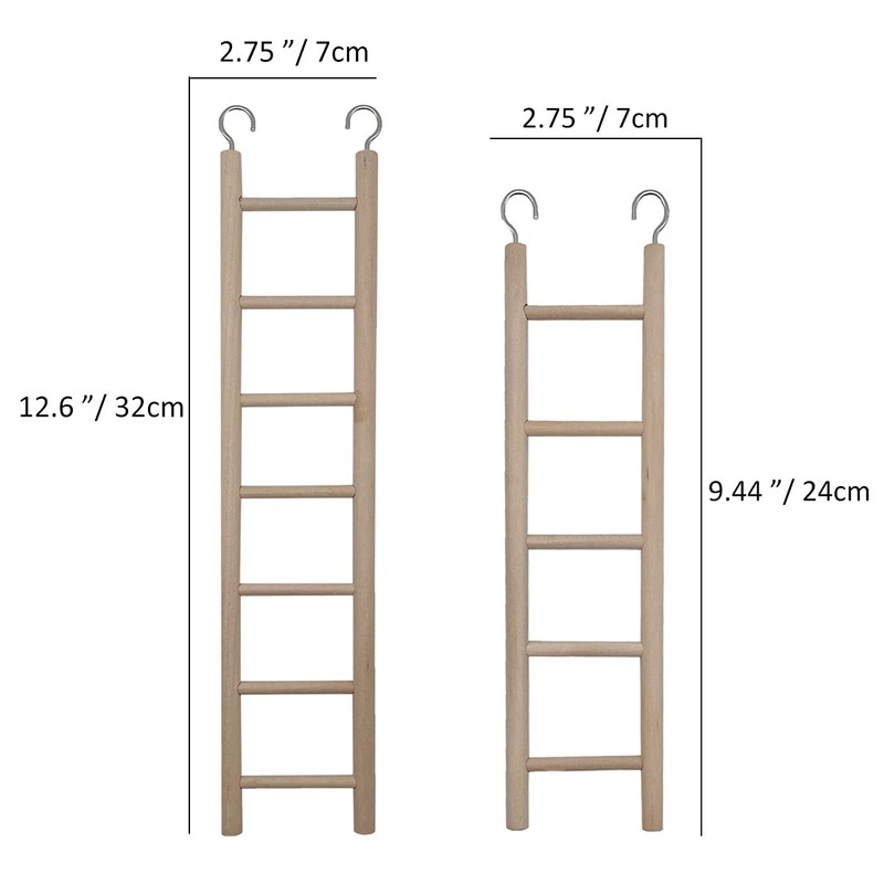 2pcs Bird Wooden Ladder Bird Ladders Wooden Ladder for Bird