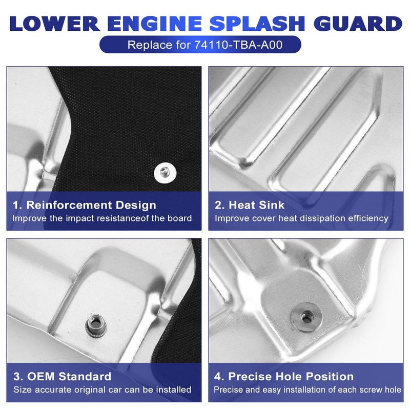 Alikali Engine Splash Guard for Honda Civic (2016-2021), OE Replace