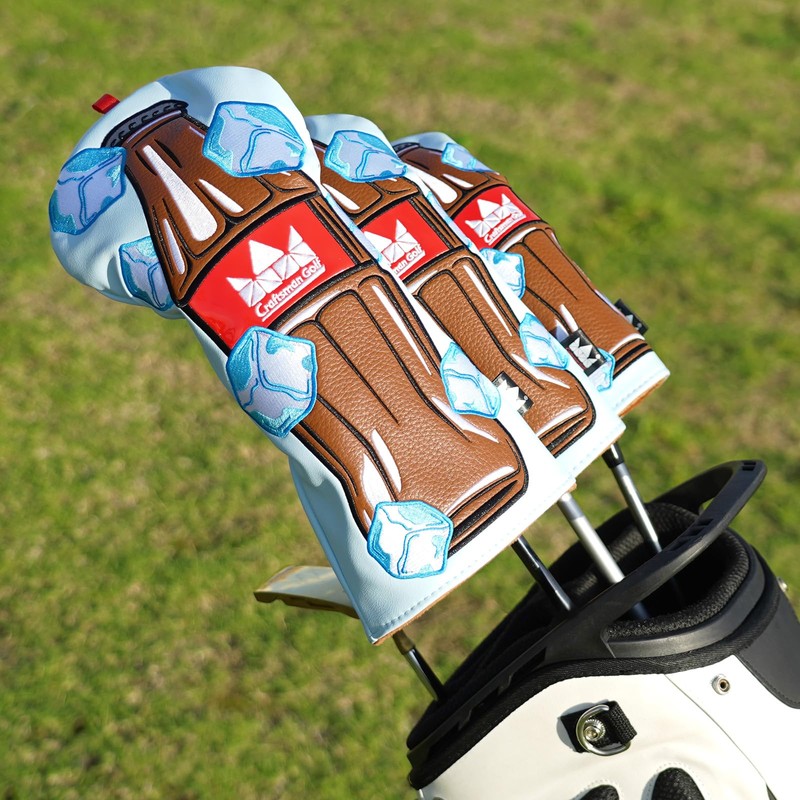 Bottle Ice Cube Blue Golf Club Cover for Woods and