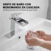 Llave Monomando Banna Acero Inoxidable Cascada Para Lavabo Acabado Brillante