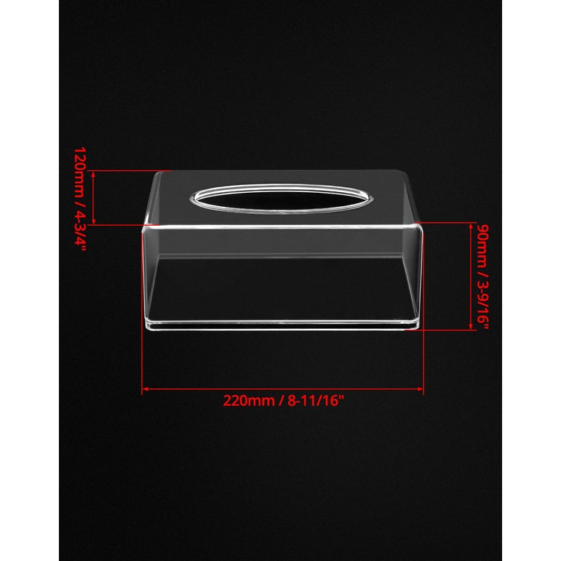 QWORK® Acrylic Tissue Box, Tissue Holder, Napkin Dispenser, Clear, Placed