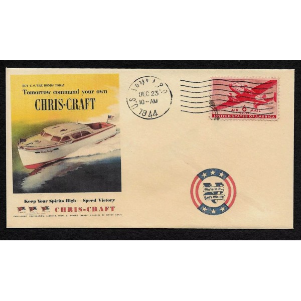 1944 Chris Craft Boat Wartime WWII Ad Featured on Collector's