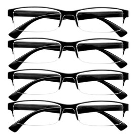 WEMOOMOOTANTS 4 Packs Black Readers 2.5 for Men Women Lightweight Reading Glasses 1.0 1.5 2.0 250 3.0 3.5 4.0
