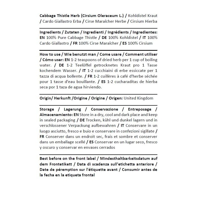 Health Embassy Cabbage Thistle Herb Tea | Cirsium oleraceum L