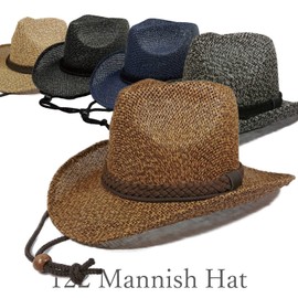 The Hatter 122 Mannish Hat, Straw Hat, Men's, Golf, Gardening, Hat, Farming Work, Hat, UV Hat, Sunshade, Men's, Stylish, UV Protection, UV Protection, Sunburn, Spring, Summer, Black Olive Mix