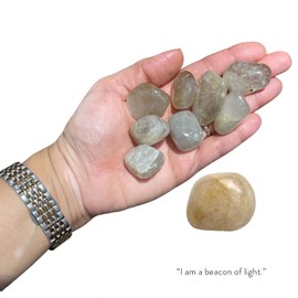 BellaMira Rutilated Quartz Crystal, Single Polished Stone, Healing Crystal for Harmony, Awareness, Positive Energy, Insomnia, Creativity, Originality and Confidence