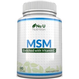 MSM Capsules - 180 Methylsulfonylmethane Capsules (3 Month Supply) - MSM with Added Vitamin C and Selenium - Higher Strength Than 1000mg MSM Tablets at 1200mg