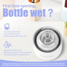 Echo Go New Upgraded Version Hydrogen Water Bottle,Hydrogen Water Bottle Generator,Portable H2 Rich Water Cup,Your Perfect Partner for a Health-Conscious Lifestyle Glass 380ml (White)