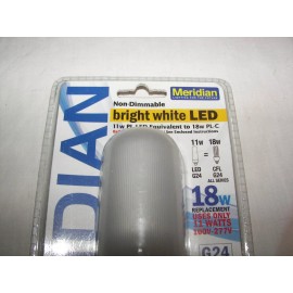 Meridian NEW LOT OF 4 Meridian 11 Watt LED Bulb Bright White 4000K G24 Base Non-Dimmable
