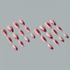24PCS Tropical Pink French Tip Press on Nails Medium Almond