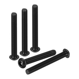 DTGN M6-1x50mm Button Head Socket Cap Screws - 20Pack - Good for Road Bicycle, Mountain Bike, Auto, Motorcycle - Carbon Steel Black Oxide - Hex Drive Fasteners