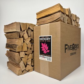 FiveOaks Firewood Pizza Oven Wood Kiln Dried Mini Split Hickory 8" inch Long for Cooking,Pizza Wood for Grilling or Smoking 1,248 cu. in. of Hickory