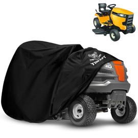 Tokept Lawn Mower Cover, Heavy Duty Waterproof Tractor Cover with Wind Buckle Fits Decks up to 54", Universal Garden Tractor 72"L x 54"W x 46"H (Black)