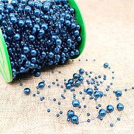 30 m Pearl Garland Pearl Ribbon Pearl Necklace Pearl Cord Gift Ribbon Decorative Ribbon with Beads for DIY Crafts Party Table Decoration Wedding Bridal Hair Accessories Earrings Necklace Bridal