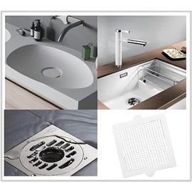 Tongke 30 Pack Disposable Shower Drain Strainers Hair Catcher, Shower Drain Filter Hair Catcher Mesh Stickers for Bathtub Drain with Adhesion Square