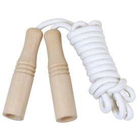 Artec Wooden Handle Jump Rope, Uncolored, 2.2m, 001356, Handle: Wooden