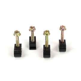 THE CIMPLE CO Ribbed Plastic Conical Anchors and Black Cable Screw Clips - for Concrete, Stucco, Brick, Drywall, and Similar - Kit of 100 Screw Clips, and 100 Anchors