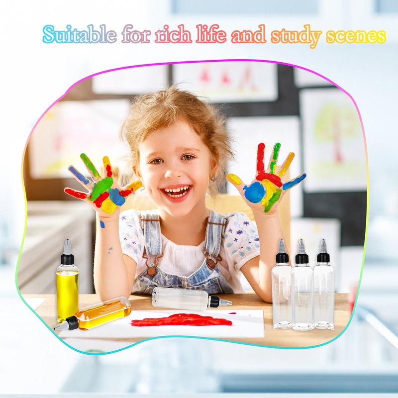 60 Pack 4oz Plastic Squeeze Bottles Clear Dispensing Bottles with