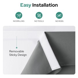 HOMEIDEAS Grey Blackout Door Curtains Gray Privacy French Door Curtains, 26 X 40 Inch Room Darkening Curtains for Patio Door, Thermal Insulated Tie Up Shades Window Curtains for Bedroom, 1 Panel