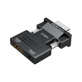 BOOC HDMI to VGA with Audio Output 0.2M Small Version Black for Laptop/PC/Consoles