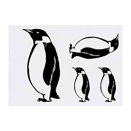 4 x 'Penguin' Temporary Tattoos - Water Resistant, Skin-Safe, Non-Toxic Transfers, Mixed Sizes (TO00002207)