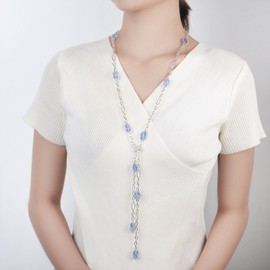 UNY designer Inspired Long Necklace 96cm 37.8" No Clap Cable Wire Twisted Vintage Antique Elegant Jewelry