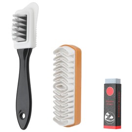 Kit Cepillos para Zapatos de Gamuza y Nobuk, Shoe Care Deluxe Cepillo de Ante, Cepillo de Limpieza de Gamuza, 4 Lados Shoe Brush y Borrador, cepillo para polvo de gamuza zapatos y chaqueta