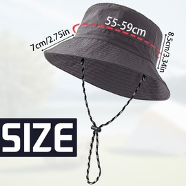 YOUYIKE Women's Fishing Hat - Waterproof, UV Protection, Foldable Rain Hat for Fishing, Hiking and Beach, Wide Brimmed Fishing Hats for Women, Sun Hat Women Foldable, gray