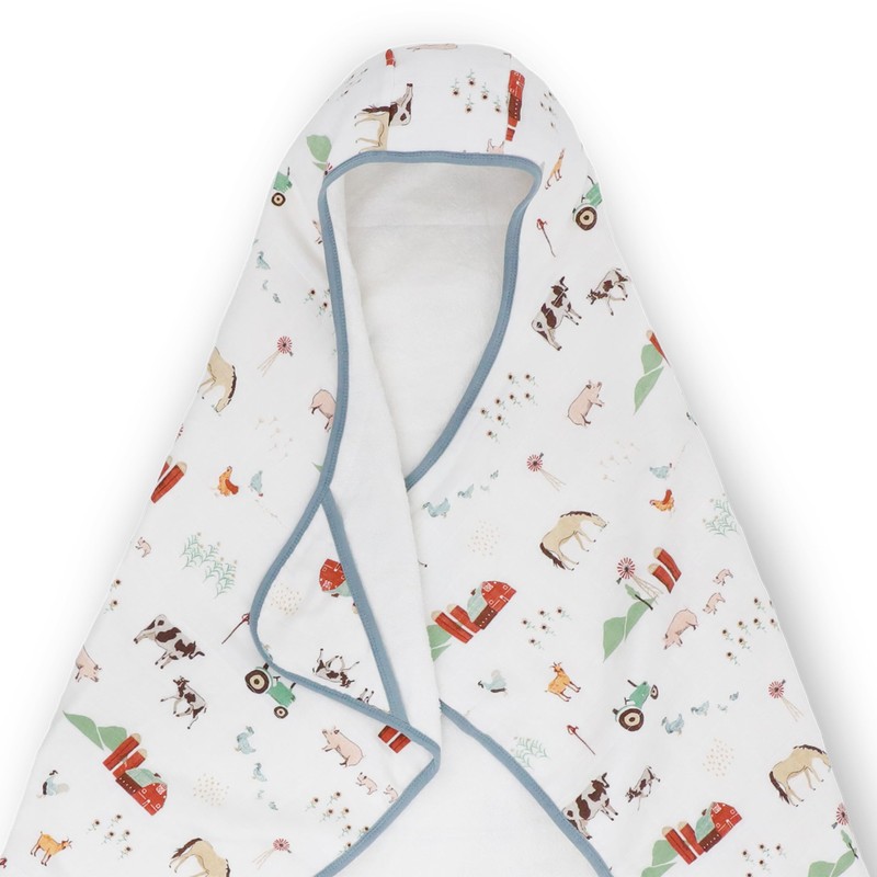 Little Unicorn Cotton Muslin & Terry Hooded Towel, Larger Size