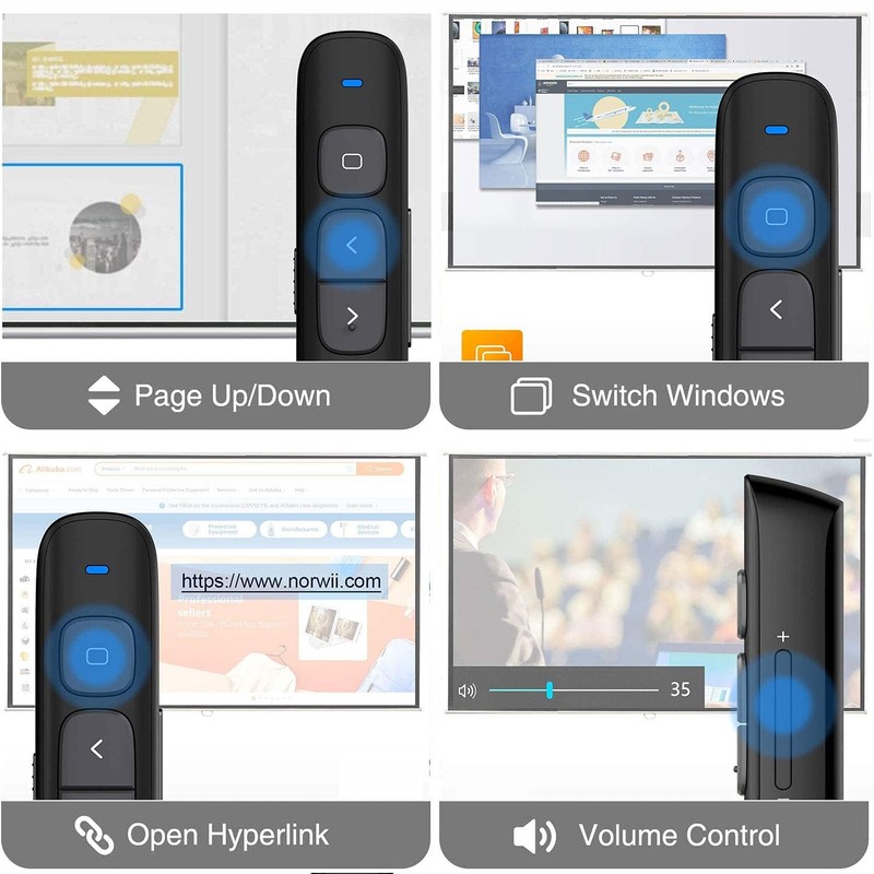 NORWII Wireless Presenter with 100 m, 2.4 GHz PowerPoint Remote