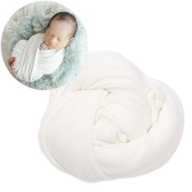 Newborn Baby Photo Outfits Props Stretch Blanket Infant Boy Girl Photography Velvet Wraps for Baby Photo Shoot (White)